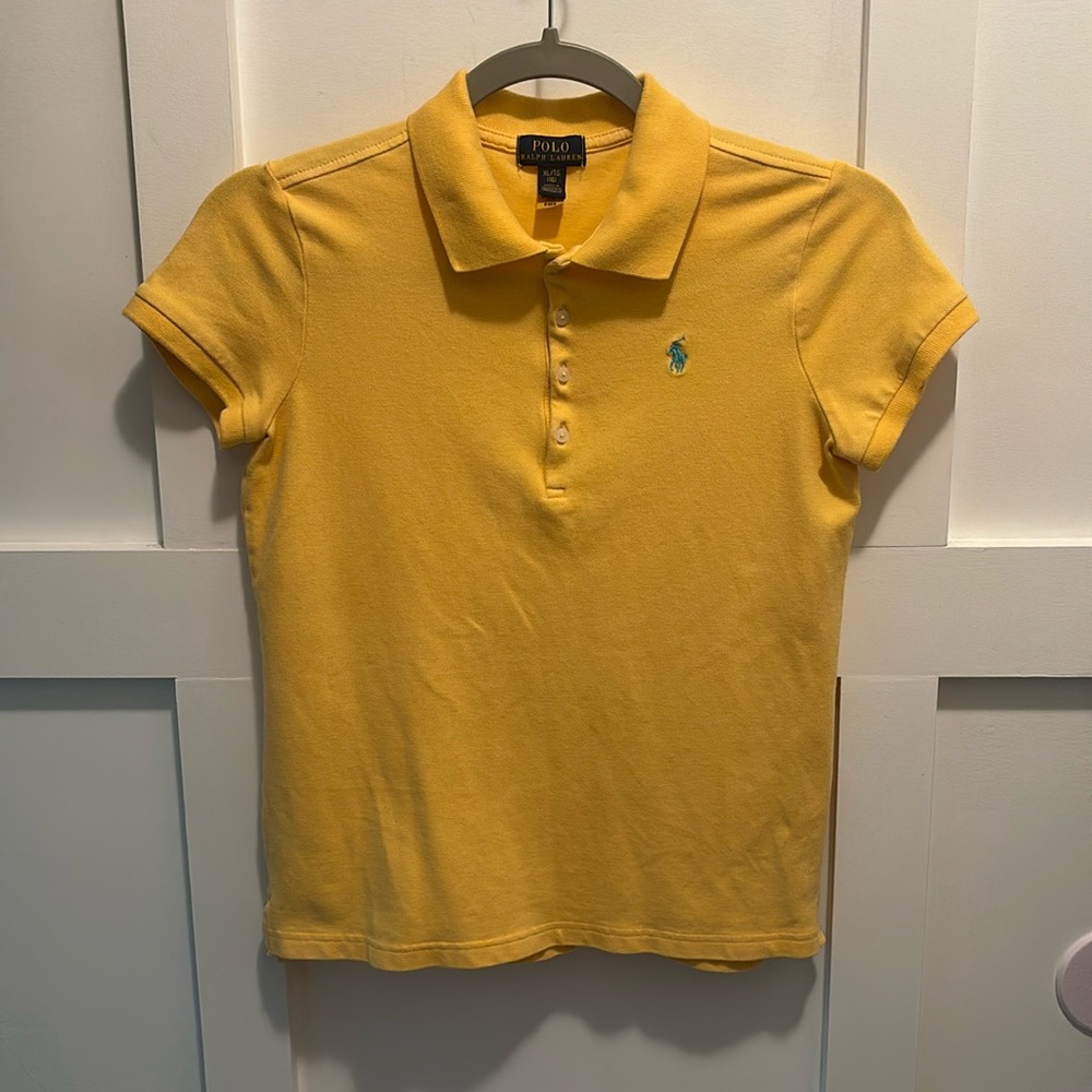 Girls Ralph Lauren yellow short sleeve polo size XL  16